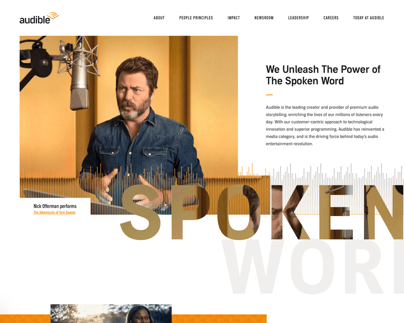 Screenshot of Audible's website