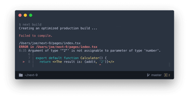 Next.js 9 Production Type-Checking