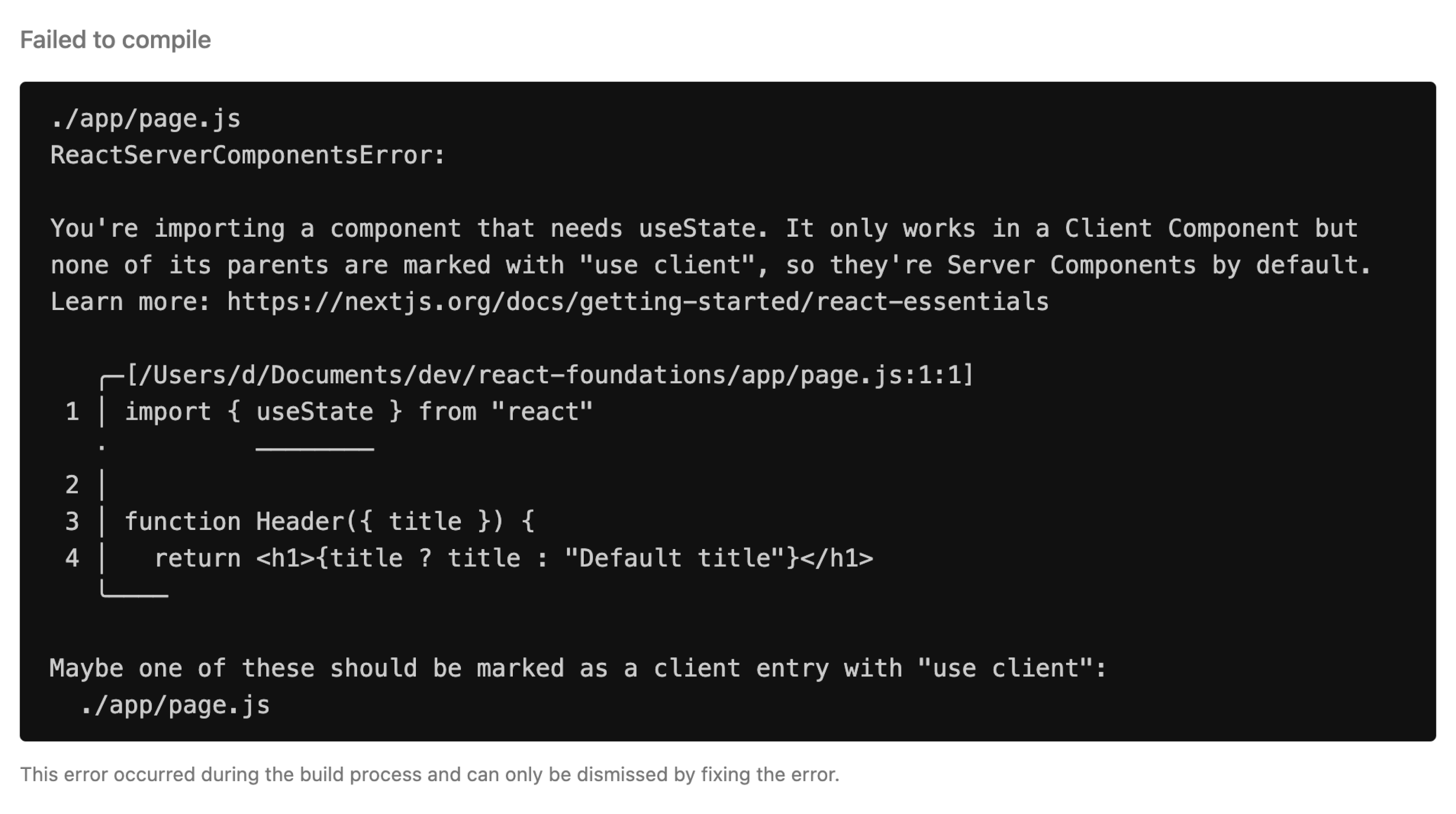 Next.js Error Message: You're importing a component that needs useState. It only works in a Client component...