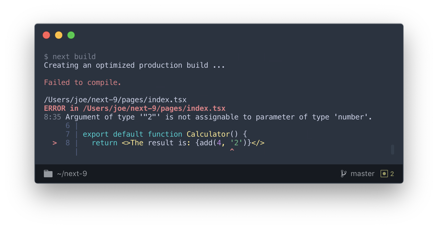 Next.js 9 Production Type-Checking