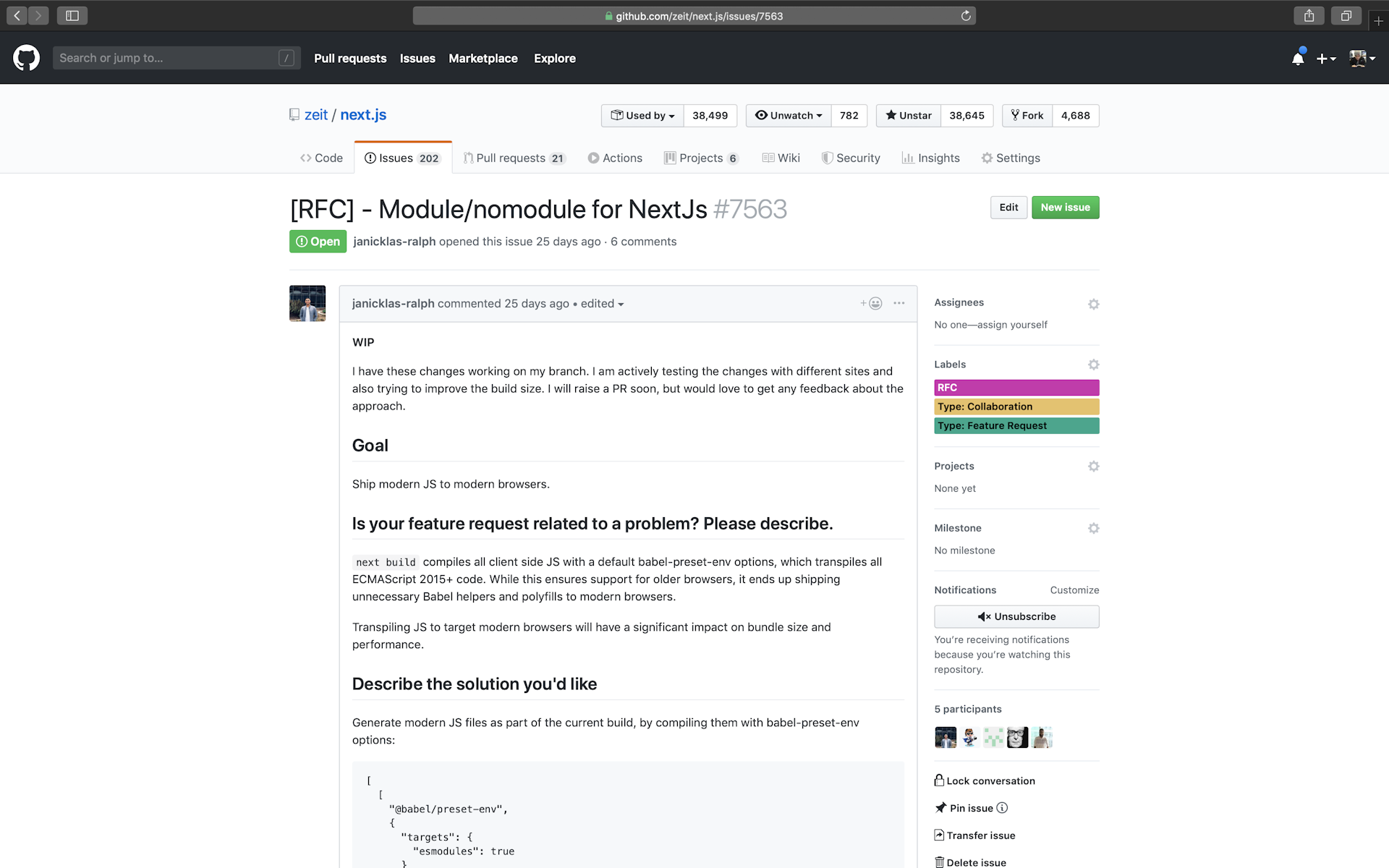 Next.js Module/Nomodule Collaboration RFC