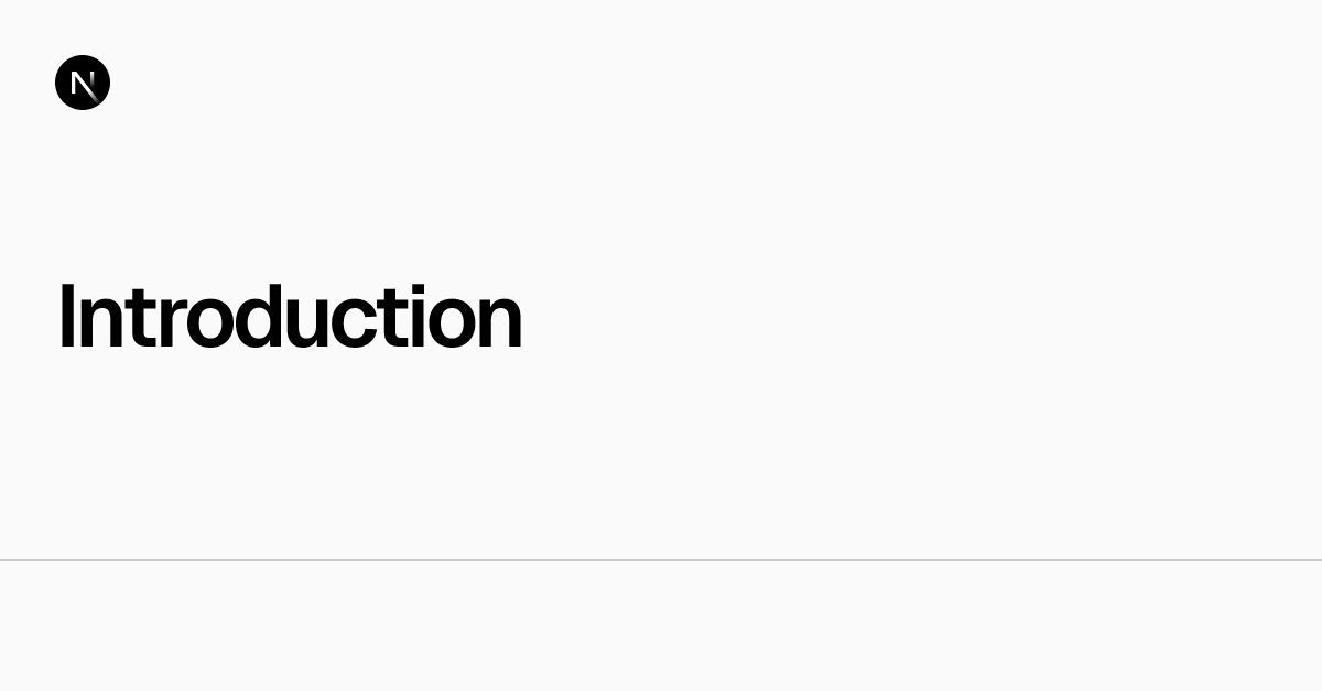 Introduction | Next.js
