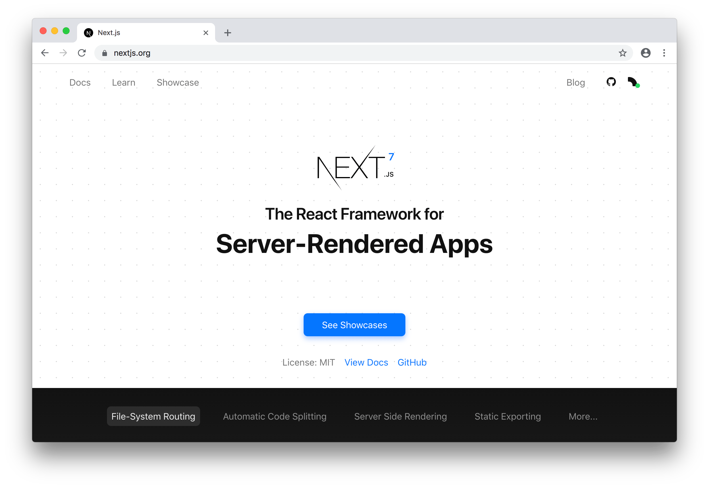 The new nextjs.org
